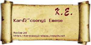 Karácsonyi Emese névjegykártya