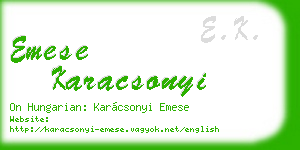 emese karacsonyi business card